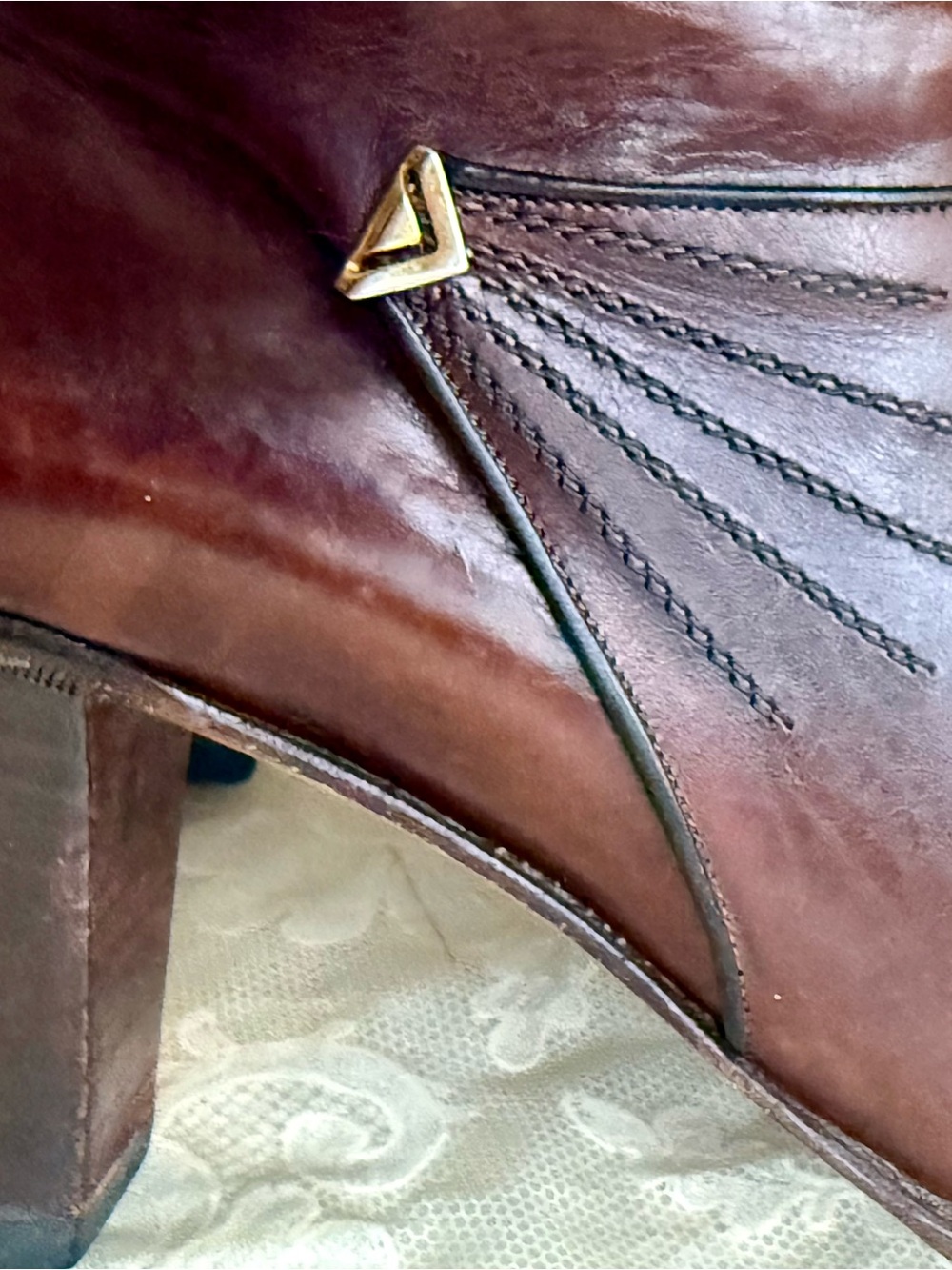Vint Rare Ferragamo 7.5 Knee High Leather Riding Boots VINTAGE Saks 5th Collab - Picture 7 of 14